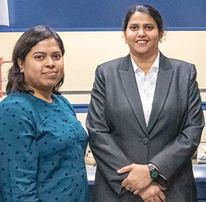 Members of the UCF Next-Generation Electronics Laboratory (left to right): Sonali Das, Tania Roy
