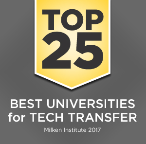 UCF ranks in the top 25 in the nation for best universities for tech transfer by Milken Institute in 2017